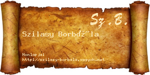 Szilasy Borbála névjegykártya